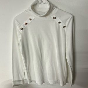 Women’s white lightweight turtleneck.
